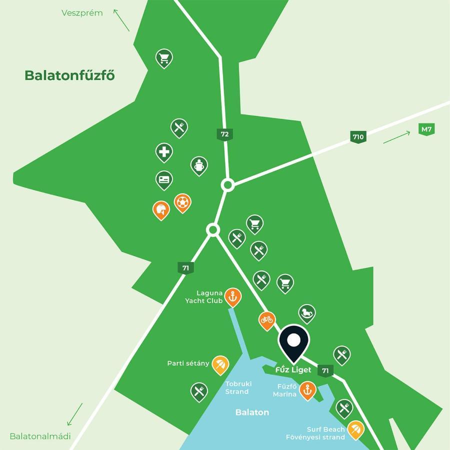 Fűz Liget Üdülőpark Balatonfůzfő Exterior foto